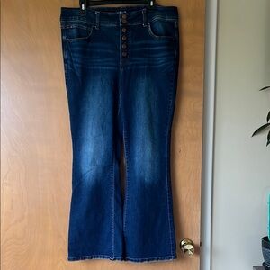Maurices Blue Flare Wide Leg Jeans